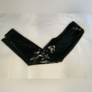 Black Vinyl leather stretchy skinny pants